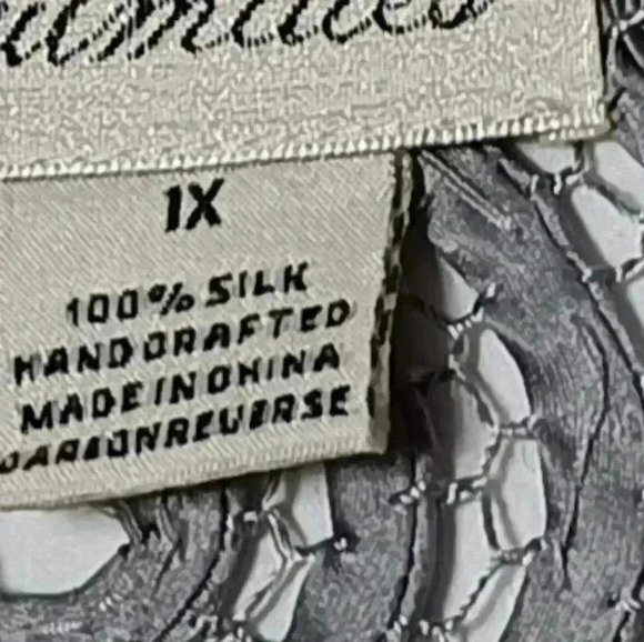 SOULMATES Hand Crochet 3/4 Bell Sleeve 3pc Evening gown. Silver with beading. XL - Picture 11 of 16